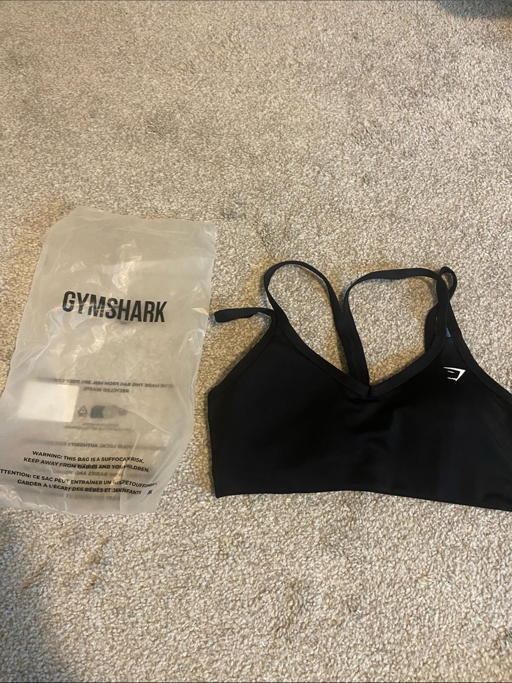 Gymshark Black Cross-Back Seamless Sports Bra